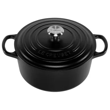 Ketaus troškintuvas Le Creuset Signature 22 cm 3.3 l, apvalus, juodas