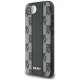DKNY Leather Checkered Mono Pattern MagSafe dėklas iPhone 16e, juodas