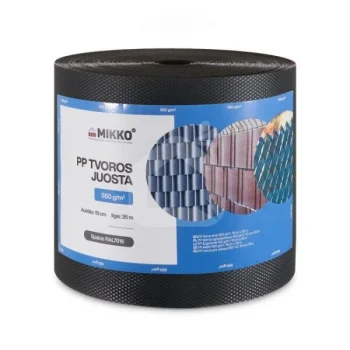 Tvoros juosta MIKKO, 190 mm x 35 m, 550 g/m², pilka (RAL 7016)