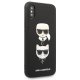Karl Lagerfeld Saffiano Karl&Choupette Head dėklas iPhone X/XS, juodas