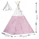 Nukido vaikiška palapinė Tipi su lemputėmis, Pink Stars