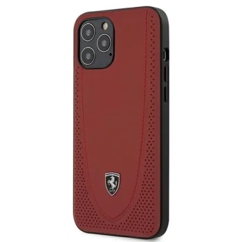 Ferrari iPhone 12 Pro Max dėklas Off Track Perforated, raudonas