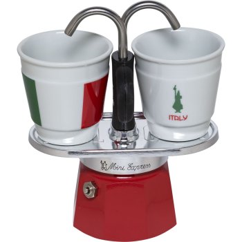 Bialetti Mini Italia moka kavinuko rinkinys su 2 puodeliais