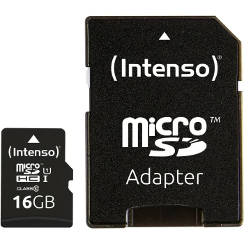 Atminties kortelė Intenso microSDHC 16GB Class 10 UHS-I su adapteriu