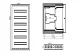TIBOX potinkinis metalinis skydelis 6x16P, 440x1050x115 mm