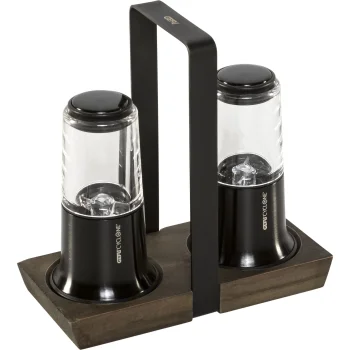 Druskos ir pipirų malūnėlių rinkinys Gefu X-plosion, 11 cm, juodas