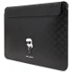 Karl Lagerfeld Saffiano Monogram Ikonik 16\" nešiojamojo kompiuterio dėklas, juodas