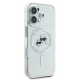 Karl Lagerfeld IML Metal Karl&Choupette Head MagSafe dėklas iPhone 16 Plus, baltas