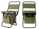 Folding Fishing and Camping Chair with Cooler Bag, Khaki Green