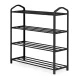 Metalinis batų dėklas ModernHome, 4 lentynos, 12 porų, juodas