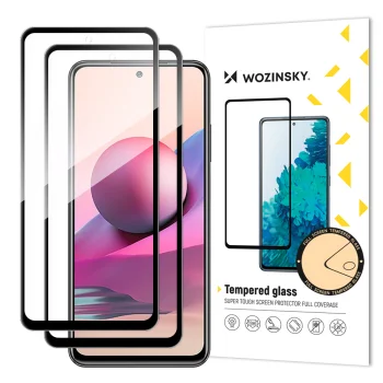 5D Xiaomi Redmi Note 10 4G / 10S Tempered Glass Screen Protector [Full Glue], 2 pcs. - Black