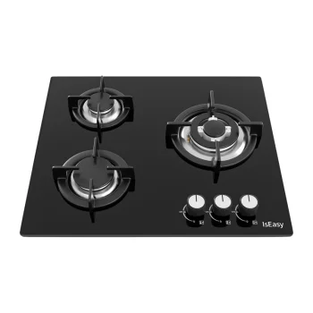 Iseasy MGBG-603S2R įmontuojama 3 degiklių dujinė kaitlentė, juoda