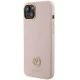 Guess Silicone Logo Strass 4G dėklas iPhone 15 telefonui, šviesiai rožinis