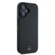 Mercedes dėklas iPhone 16 telefonui Textured And Plain Leather MagSafe, juodas