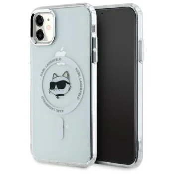 Karl Lagerfeld IML Metal Choupette Head MagSafe iPhone 11 / Xr Case - White