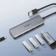 Ugreen USB šotuotuvas - 4x USB 3.2 Gen 1 su Micro USB maitinimu, pilkas (CM219)