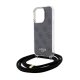 Guess dėklas iPhone 15 Pro Max telefonui Crossbody Cord 4G Print, juodas