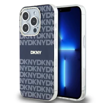 DKNY iPhone 15 Pro Case IML Mono & Stripe MagSafe, Blue