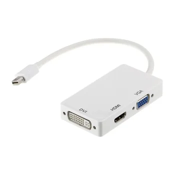 Mini DisplayPort į HDMI / DVI / VGA 3-in-1 adapteris, baltas, 0,2 m