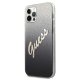 Guess Glitter Gradient Script dėklas iPhone 12 / 12 Pro, juodas