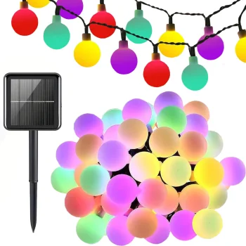 Saulės baterijų lauko girlianda 20 LED, įvairiaspalvė