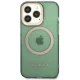 Apple iPhone 13 Pro 6.1\'\' Guess Gold Outline Translucent MagSafe Case Cover (GUHMP13LHTCMA), Green