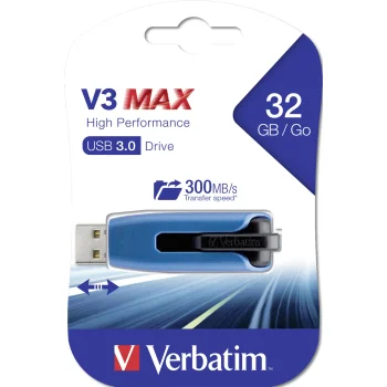 USB atmintinė Verbatim Store 'n' Go V3 MAX 32 GB, USB 3.2 Gen 1, mėlyna (49806)