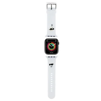 Karl Lagerfeld 3D Rubber Karl & Choupette dirželis Apple Watch 38/40/41mm, baltas