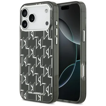 Karl Lagerfeld IML KL Monogram MagSafe dėklas, skirtas iPhone 17 Pro Max, juodas