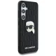 Karl Lagerfeld Leather Monogram Pin Logo dėklas Samsung Galaxy S25, juodas
