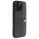 BMW dėklas iPhone 16 Pro telefonui M Perforated Tricolor Detail Line, tamsiai pilkas