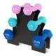 4Fizjo 1438 Cast Iron Dumbbell Set with Stand, 7 kg