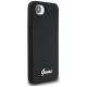Guess Silicone Script Metal Logo MagSafe iPhone 16e dėklas, juodas