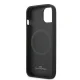 BMW Signature Logo Imprint MagSafe dėklas iPhone 14 Plus telefonui, juodas