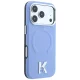 Karl Lagerfeld Grained Kameo dėklas iPhone 18 Pro / 17 Pro su MagSafe, šviesiai mėlynas
