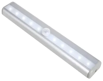 Belaidis 10 LED šviestuvas su judesio jutikliu, baltas