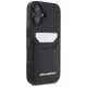 Karl Lagerfeld dėklas iPhone 16 HC Grained PU Cardslot Metal Elong, juodas
