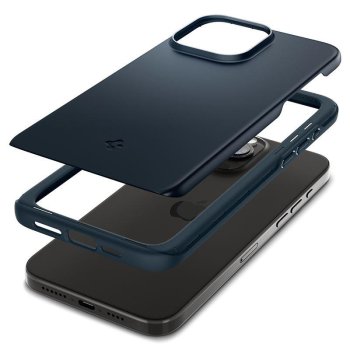 Spigen Thin Fit Case for iPhone 15 Pro Max, Black Metal