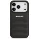 Mercedes AMG dėklas iPhone 17 Pro telefonui Leather Debossed Lines, juodas