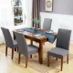 Universal Stretch Velvet Dining Chair Cover, Dark Grey