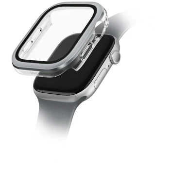 Uniq Voute dėklas su stiklu Apple Watch 10/11 46mm, sidabrinis