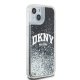 DKNY Liquid Glitters Arch Logo dėklas iPhone 15 Plus telefonui, juodas