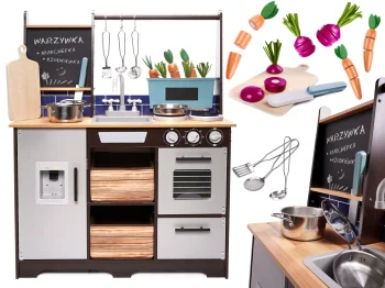 Case medinė žaislinė virtuvėlė vaikams LOFT su priedais, 96 cm