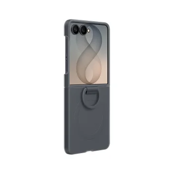 Samsung Galaxy Z Flip 8 silikoninis dėklas Silicone Ring Magnet Cover, juodas