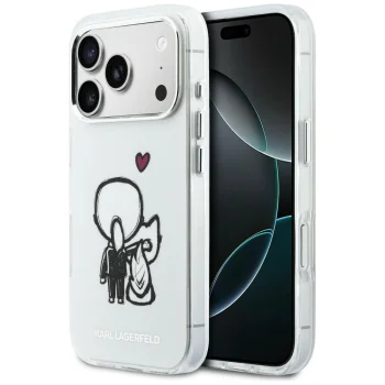Karl Lagerfeld Karl & Choupette Back MagSafe dėklas iPhone 17 Pro Max, Skaidrus