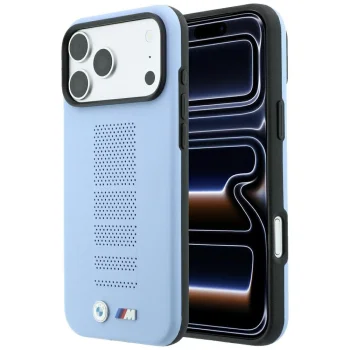 BMW M Blue Perfo Metal Logo MagSafe dėklas iPhone 18 Pro Max / 17 Pro Max, mėlynas