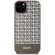 DKNY dėklas iPhone 15 telefonui Leather Printed Pattern MagSafe, rudas