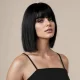 Short Black Bob Wig with Bangs for Costume Party, Carnival, Bachelorette