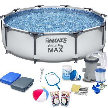 Karkasinis baseinas Bestway 56406 Power Steel, 305 x 76 cm su priedais