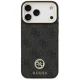 Guess 4G Strass Logo MagSafe dėklas su dirželiu iPhone 17 Pro Max, juodas